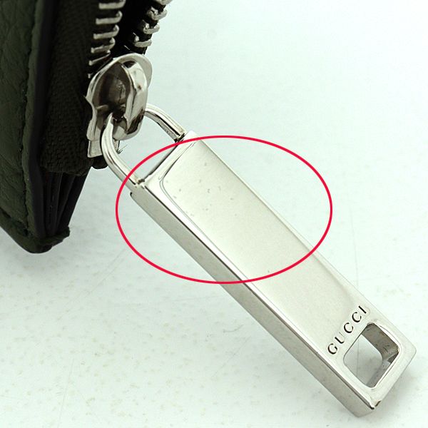 Gucci Logo Zip Card Case Leather Khaki — view 5