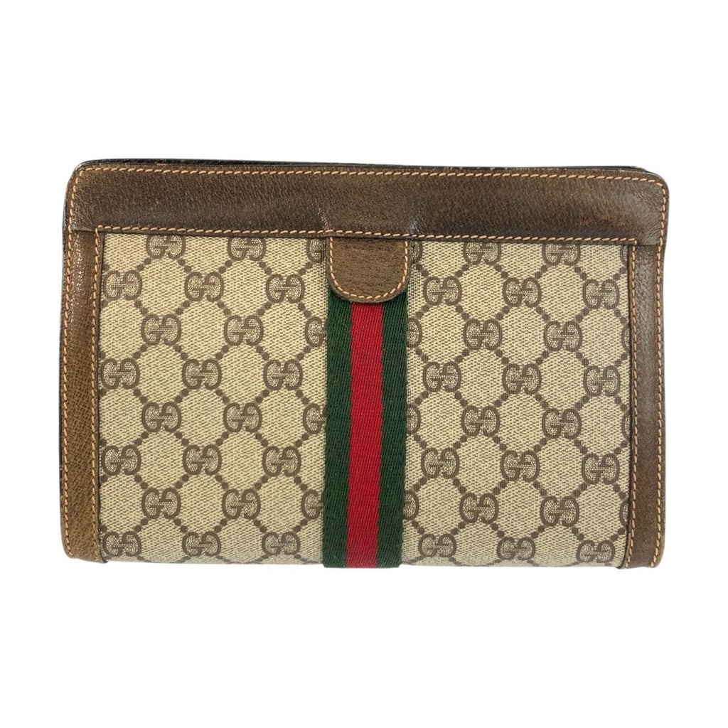 Gucci Vintage Sherry Clutch Beige Brown — view 2