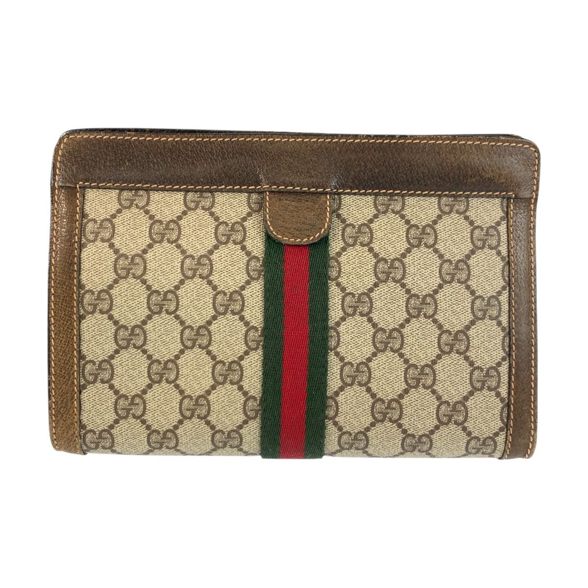 Gucci Vintage Sherry Clutch Beige Brown — view 2