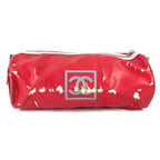 Chanel Shoulder Bag CC Logo Rubber Red X White — view 3