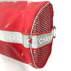 Chanel Shoulder Bag CC Logo Rubber Red X White — view 6