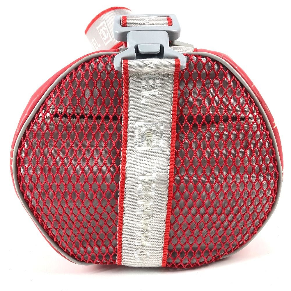 Chanel Shoulder Bag CC Logo Rubber Red X White — view 2