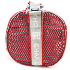 Chanel Shoulder Bag CC Logo Rubber Red X White — view 4