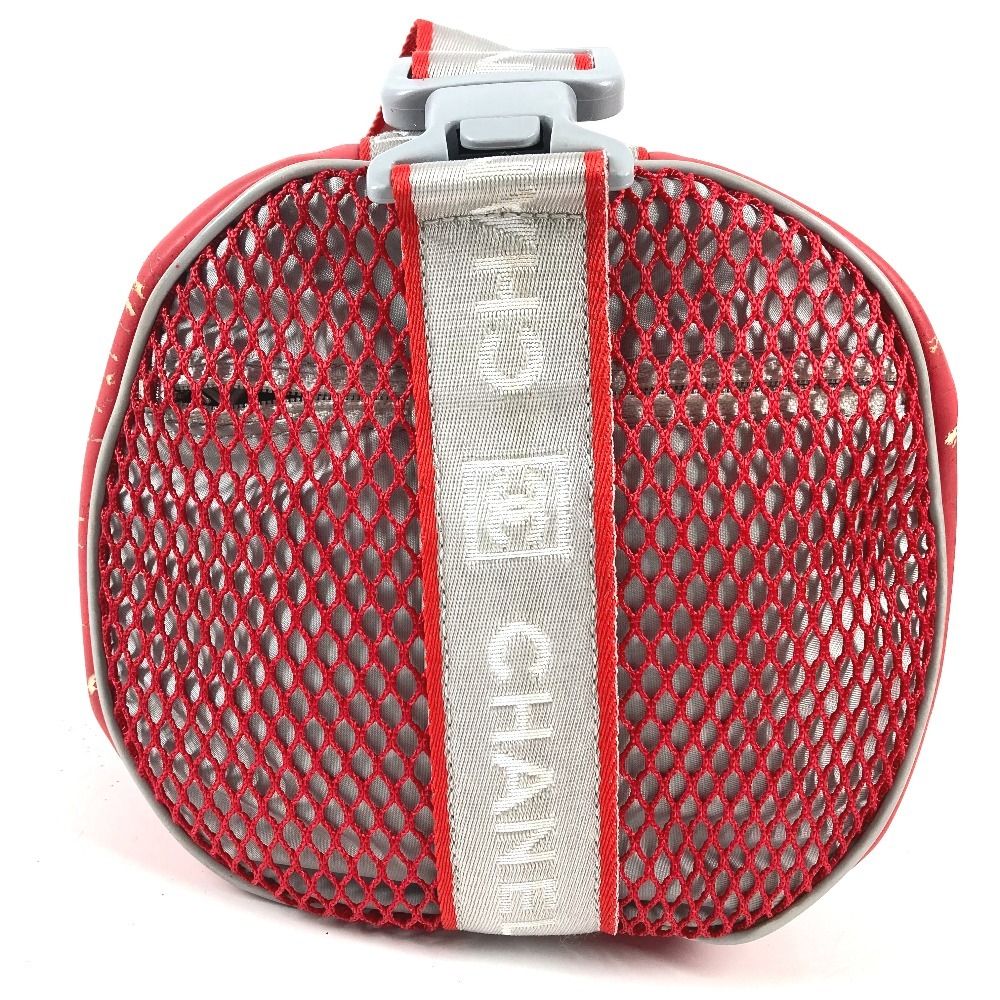Chanel Shoulder Bag CC Logo Rubber Red X White — view 4