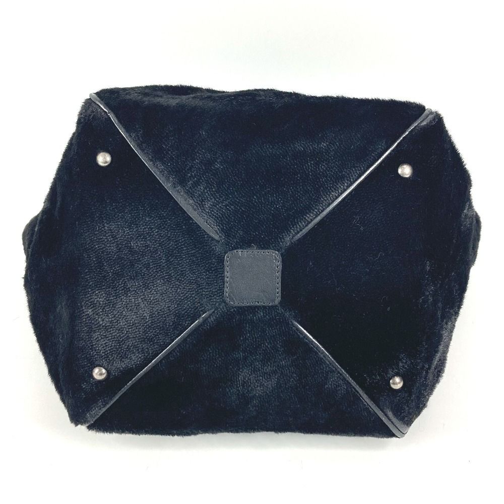 Chanel Shoulder Bag CC Logo Calf Hair Black — view 5