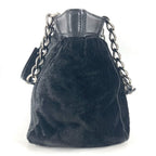 Chanel Shoulder Bag CC Logo Calf Hair Black — view 3