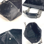 Chanel Shoulder Bag CC Logo Calf Hair Black — view 7