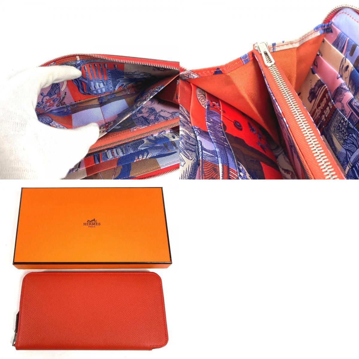 Hermes Wallet Azap Long Silk in Capucines Orange — view 9