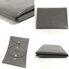 Hermes Bifold Wallet Calvi Duo Chevre Etain Gray — view 7