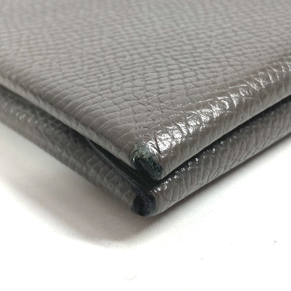 Hermes Bifold Wallet Calvi Duo Chevre Etain Gray — view 5