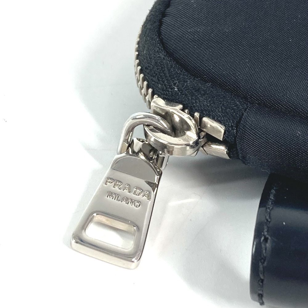 Prada Pouch Triangle Logo Leather Nylon Black — view 6