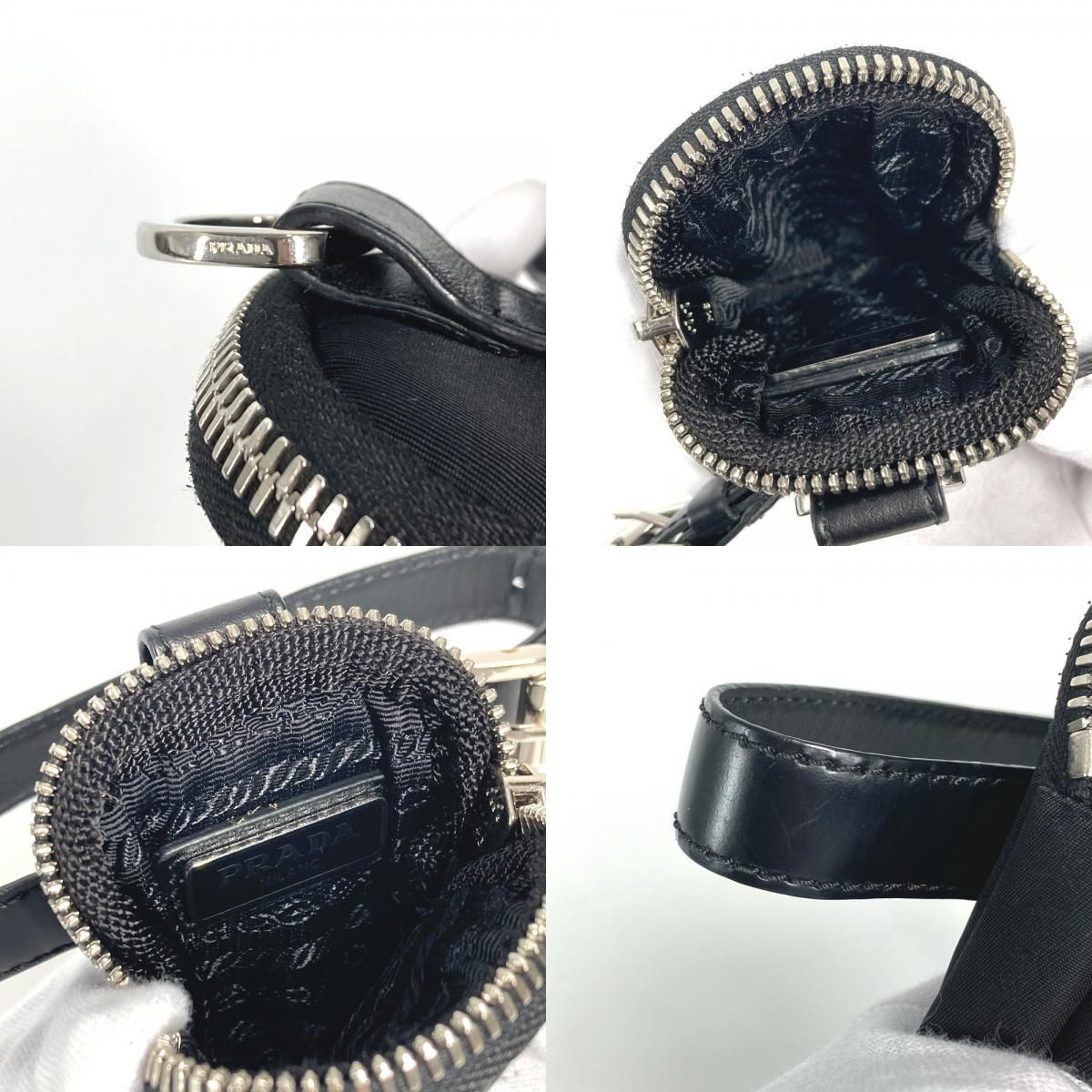 Prada Pouch Triangle Logo Leather Nylon Black — view 8