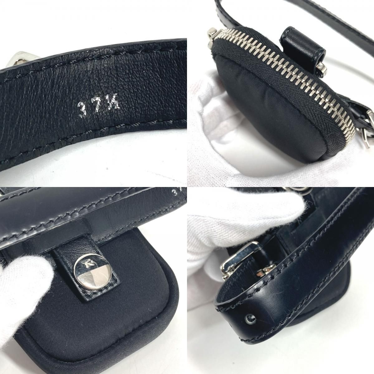 Prada Pouch Triangle Logo Leather Nylon Black — view 7