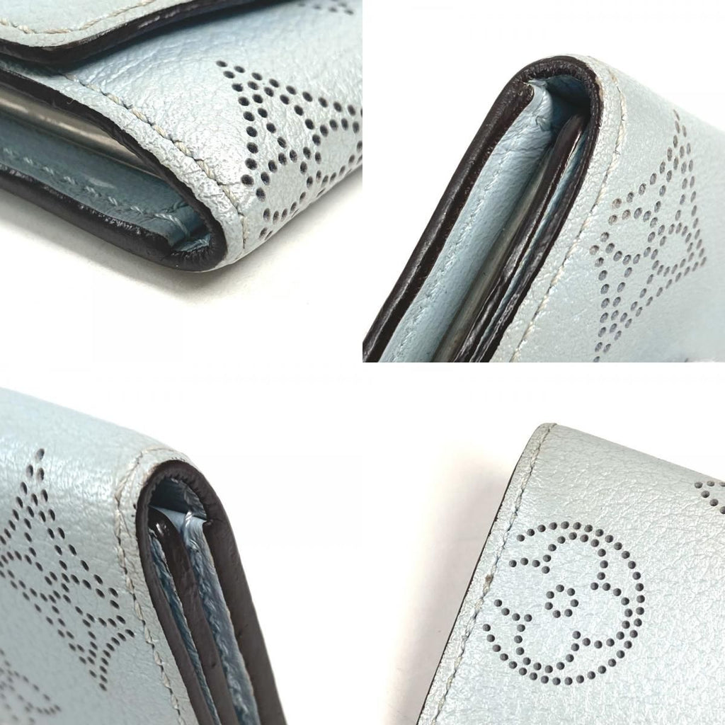 Louis Vuitton Key Case Multicles 4 Monogram Mahina Leather Holder Blue Nuage — view 7