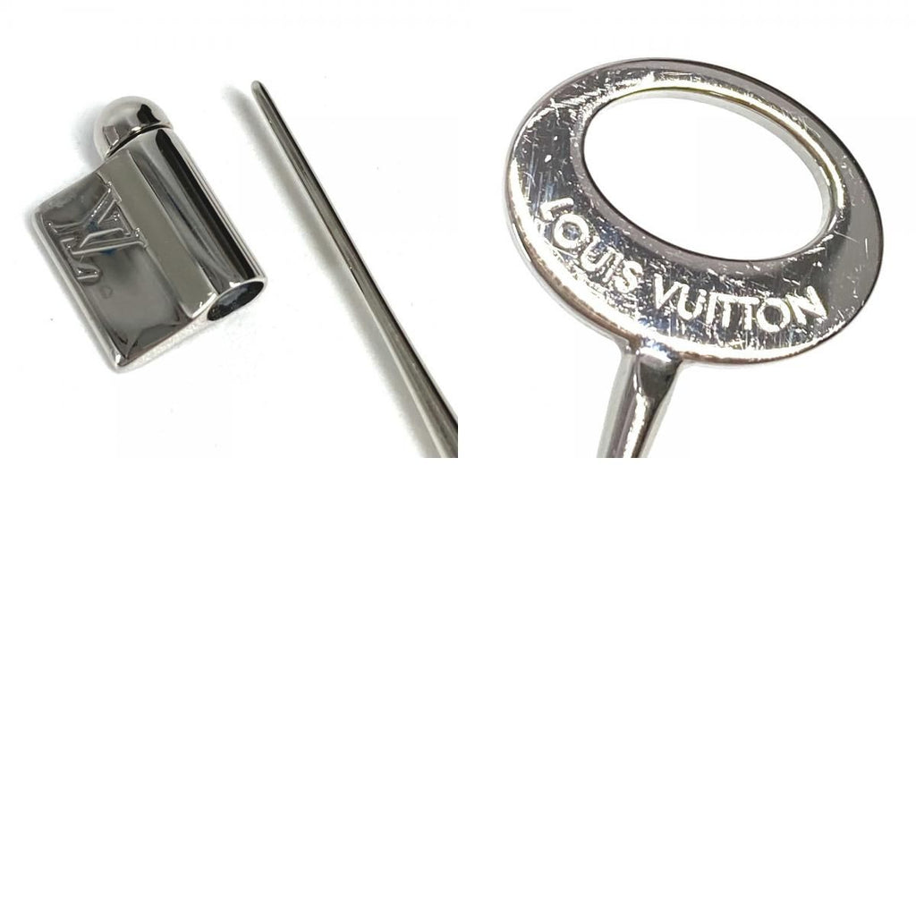 Louis Vuitton Brooch Set Travel Key Metal Silver X Brown — view 9