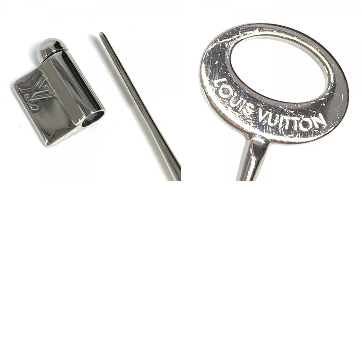 Louis Vuitton Brooch Set Travel Key Metal Silver X Brown — view 9