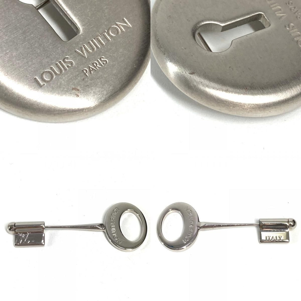 Louis Vuitton Brooch Set Travel Key Metal Silver X Brown — view 8