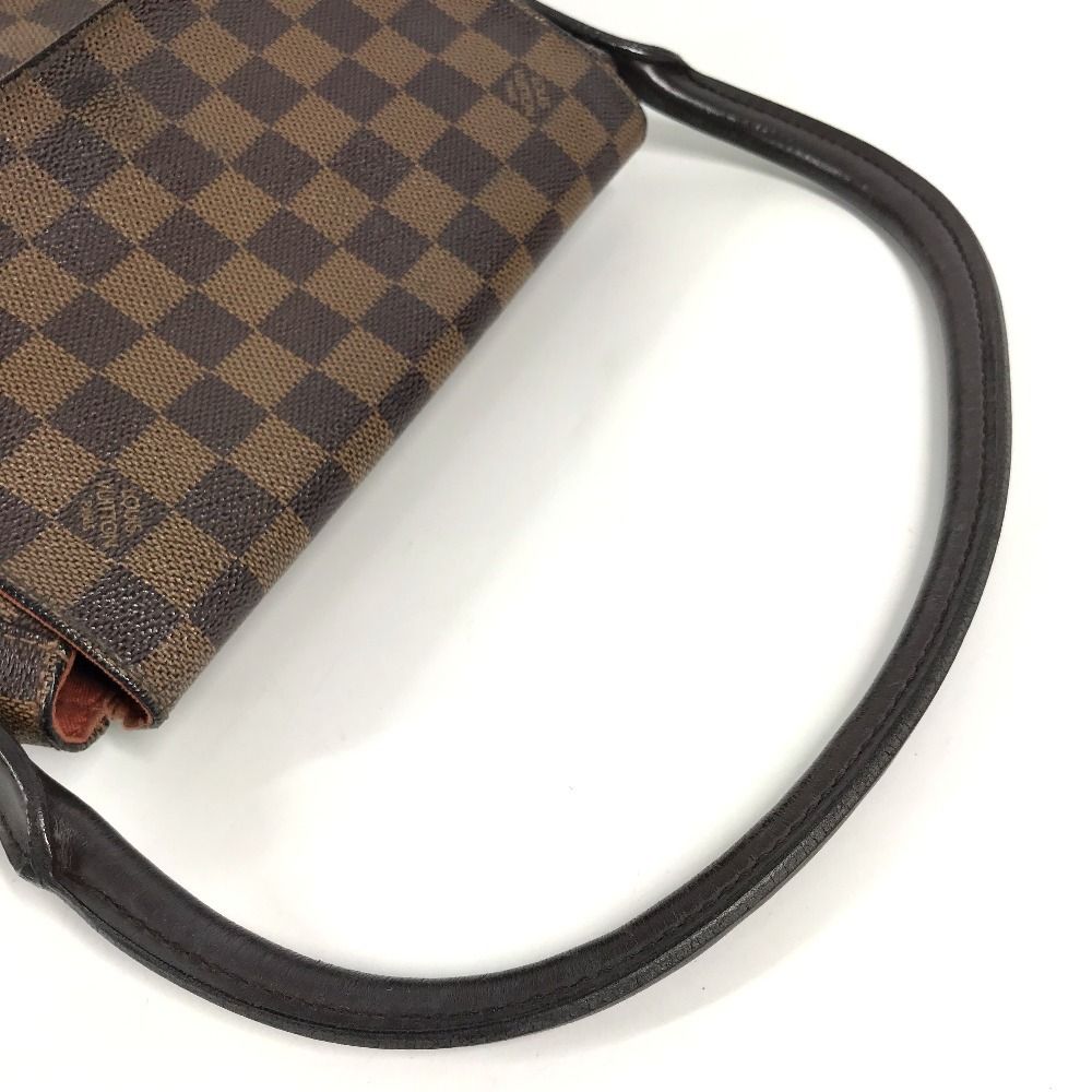 Louis Vuitton Tote Mini Looping Handbag Flap Damier Canvas Ebene Brown — view 6
