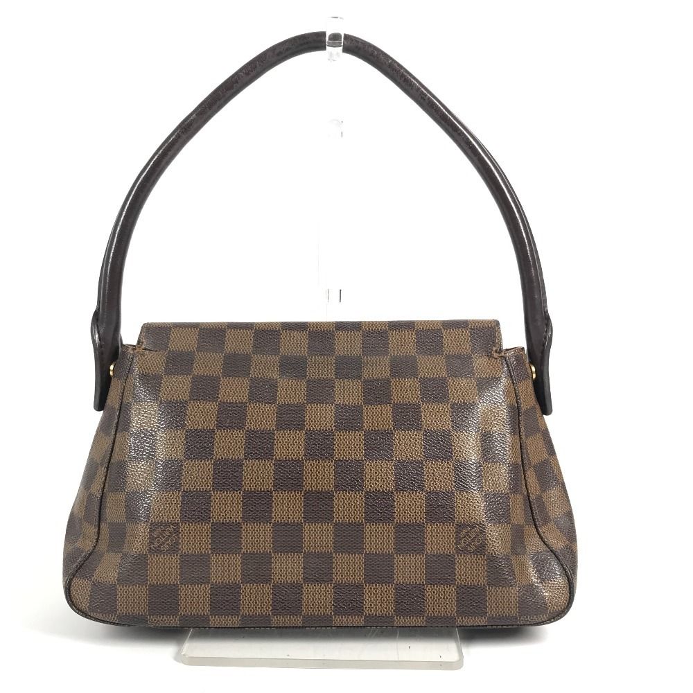 Louis Vuitton Tote Mini Looping Handbag Flap Damier Canvas Ebene Brown — view 2