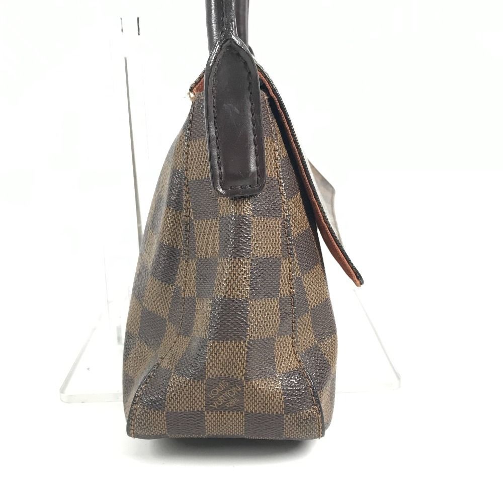 Louis Vuitton Tote Mini Looping Handbag Flap Damier Canvas Ebene Brown — view 3