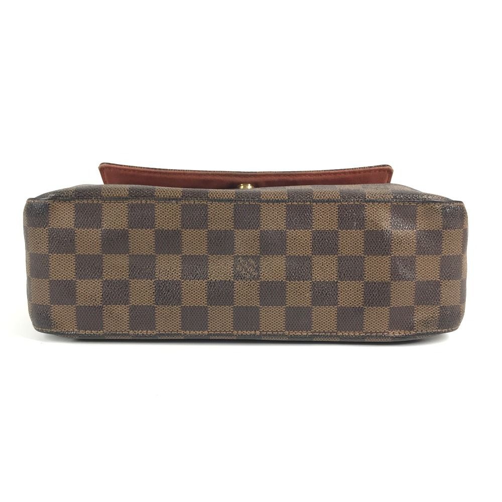 Louis Vuitton Tote Mini Looping Handbag Flap Damier Canvas Ebene Brown — view 5