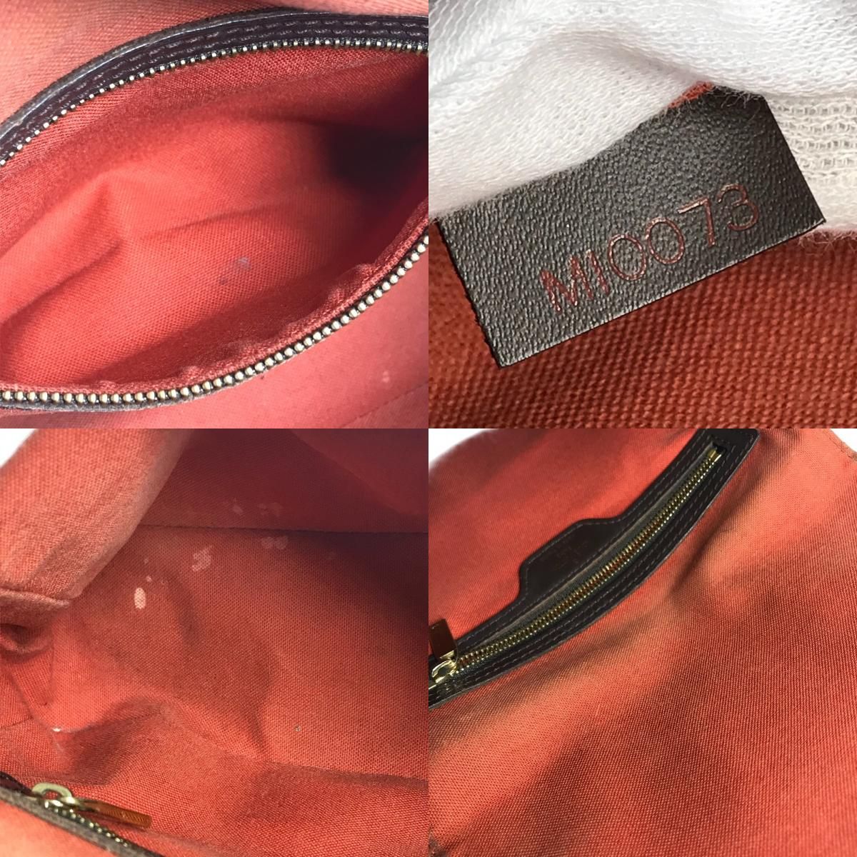 Louis Vuitton Tote Mini Looping Handbag Flap Damier Canvas Ebene Brown — view 9