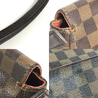 Louis Vuitton Tote Mini Looping Handbag Flap Damier Canvas Ebene Brown — view 7