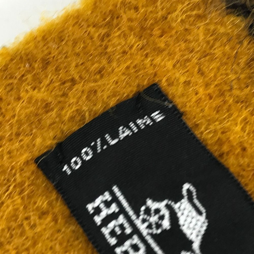 Hermes Scarf Cover le Wool Yellow X Red Navy — view 3