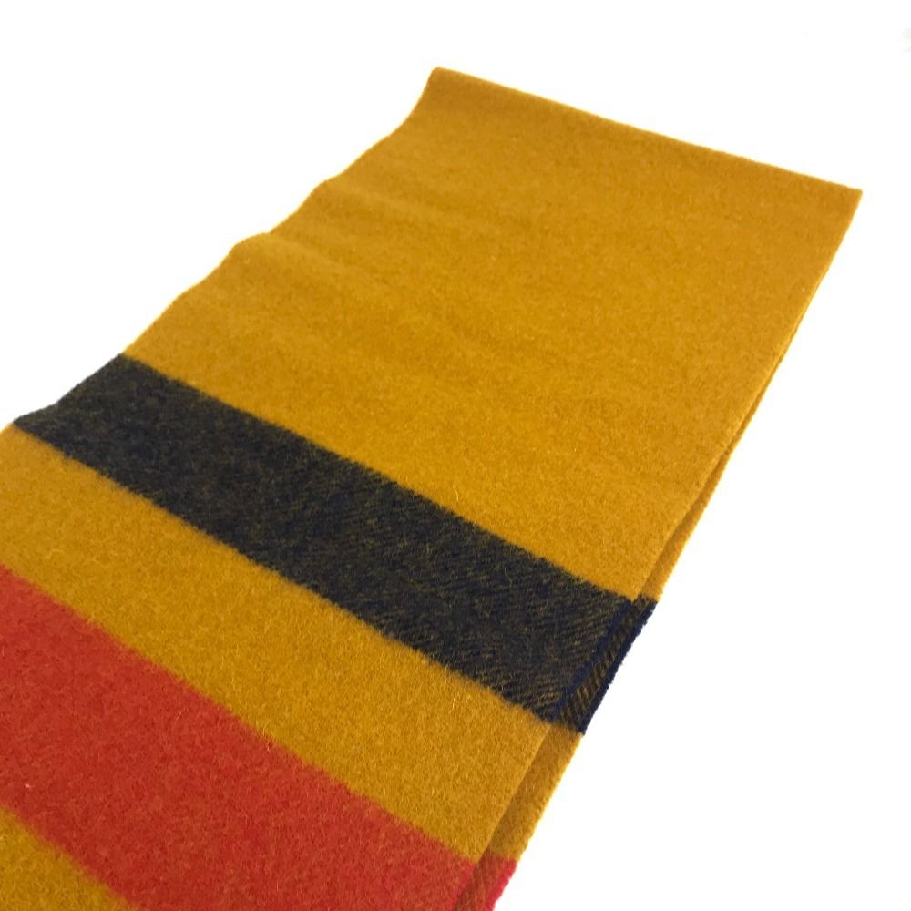 Hermes Scarf Cover le Wool Yellow X Red Navy — view 6