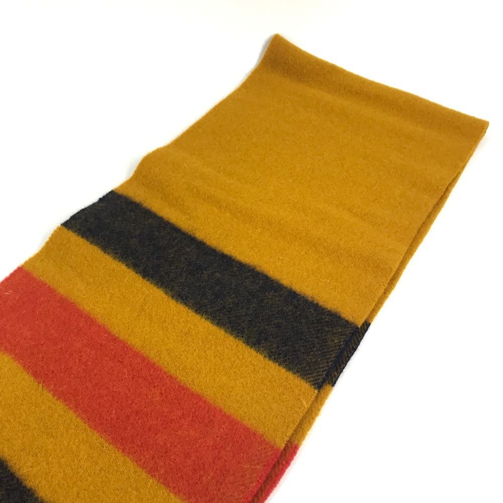 Hermes Scarf Cover le Wool Yellow X Red Navy — view 7
