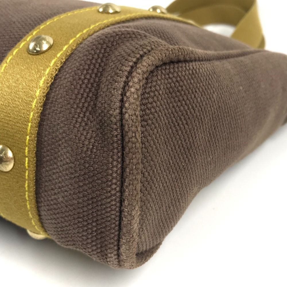 Louis Vuitton Shoulder Bag Cabas MM Leather Canvas Blanc Brown — view 6