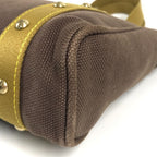 Louis Vuitton Shoulder Bag Cabas MM Leather Canvas Blanc Brown — view 6
