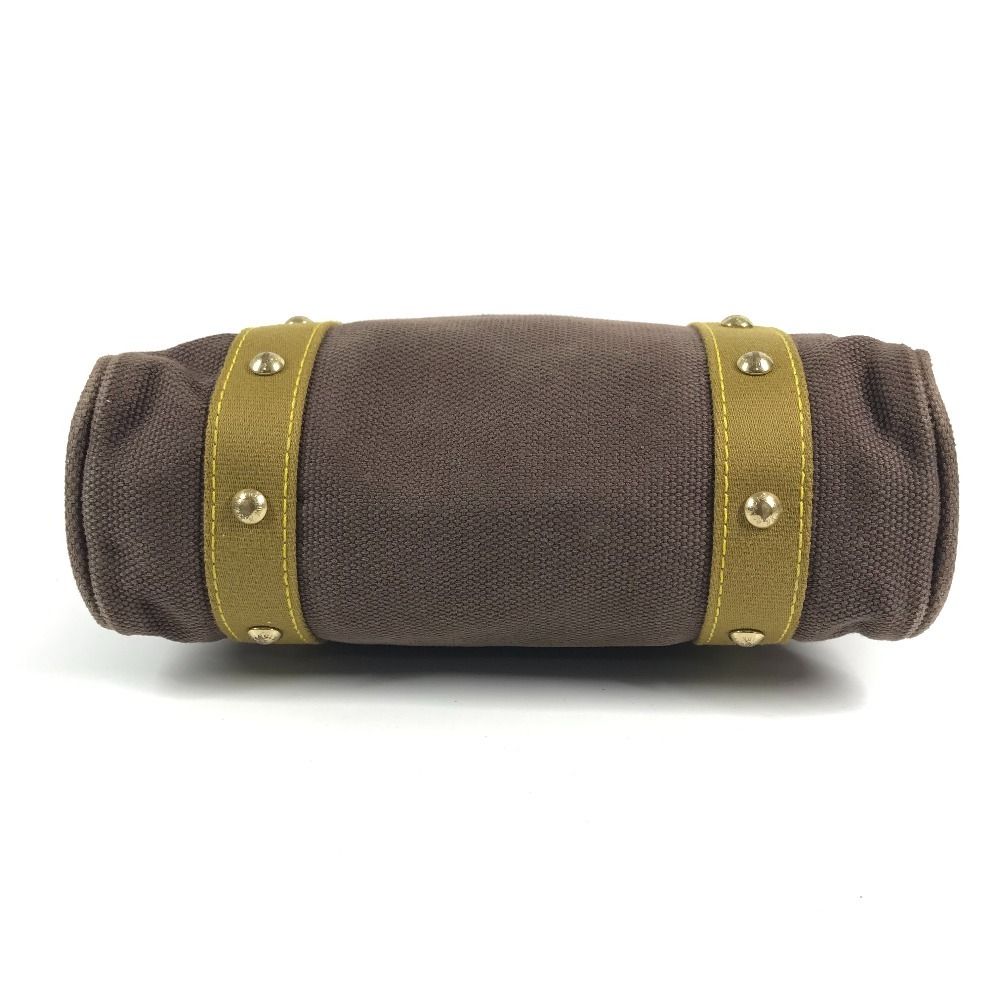 Louis Vuitton Shoulder Bag Cabas MM Leather Canvas Blanc Brown — view 5