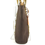 Louis Vuitton Shoulder Bag Cabas MM Leather Canvas Blanc Brown — view 4