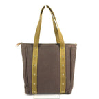 Louis Vuitton Shoulder Bag Cabas MM Leather Canvas Blanc Brown — view 2