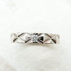 Chanel Quilted Diamond Platinum Ring 49 — view 5