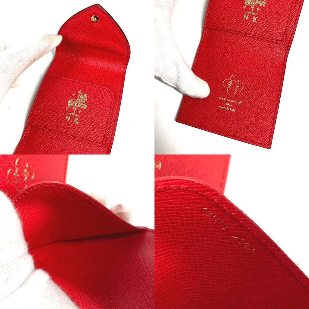 Louis Vuitton Note Cover Pad Pouch Monogram Canvas Brown X Red — view 8