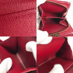 Louis Vuitton Bifold Wallet Compact Zip Monogram Cherry Canvas Brown X Red — view 8