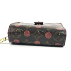 Louis Vuitton Bifold Wallet Compact Zip Monogram Cherry Canvas Brown X Red — view 6