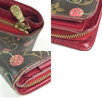 Louis Vuitton Bifold Wallet Compact Zip Monogram Cherry Canvas Brown X Red — view 9