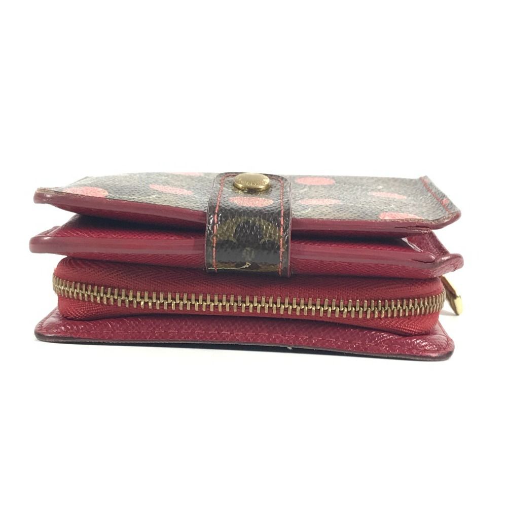 Louis Vuitton Bifold Wallet Compact Zip Monogram Cherry Canvas Brown X Red — view 5