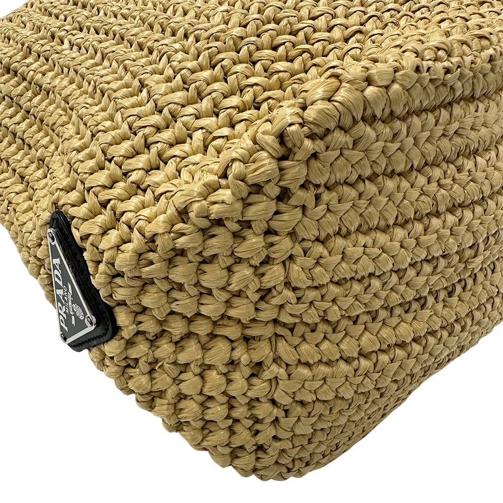 Prada Tote Raffia Natural Yellow — view 4
