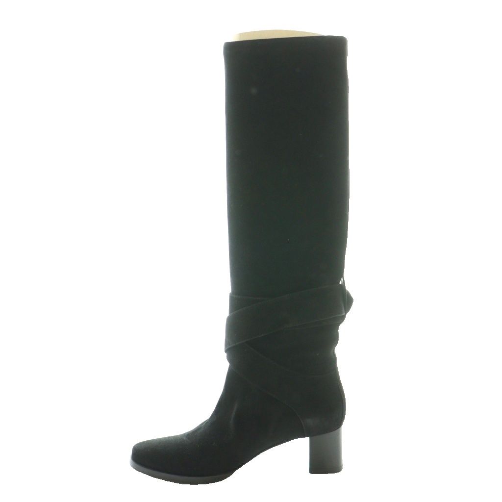Hermes Suede Long Boots 35.5 Black SS OS — view 2