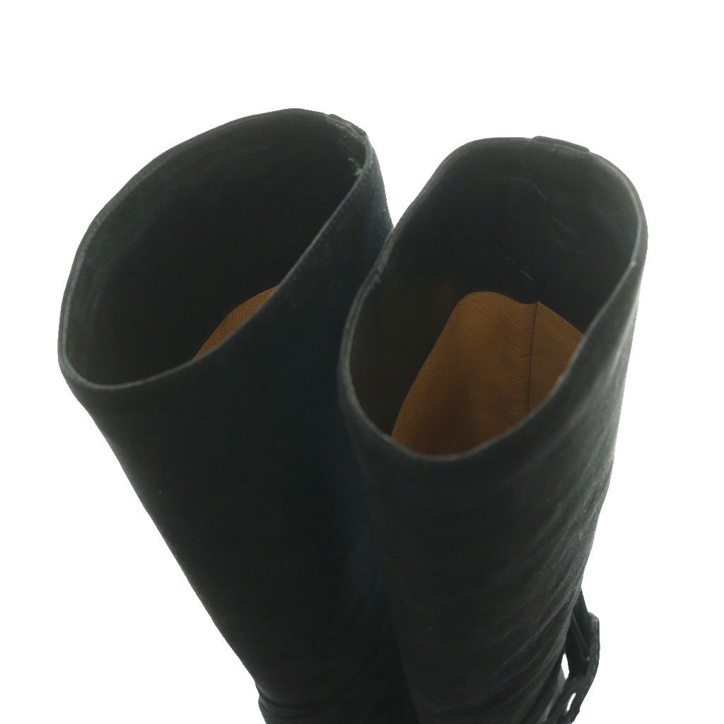 Hermes Suede Long Boots 35.5 Black SS OS — view 4