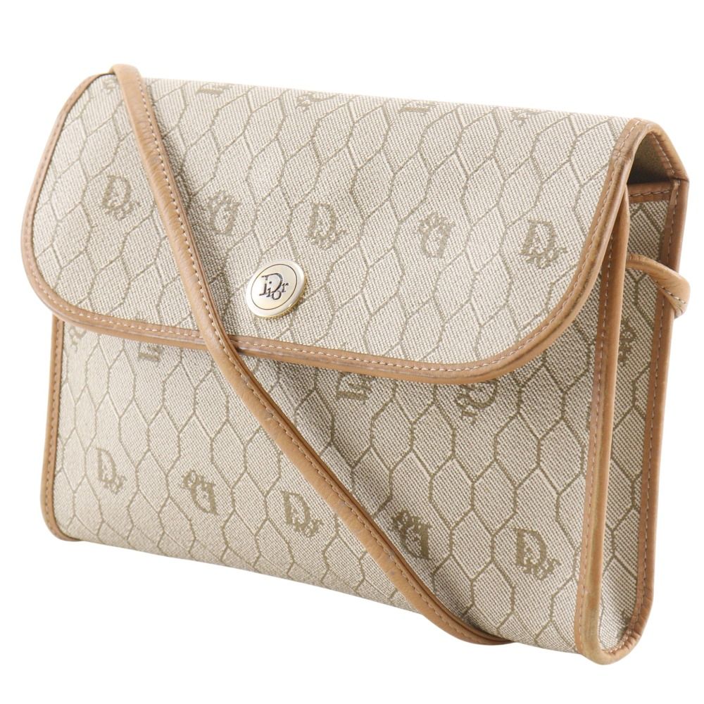 Dior Honeycomb Pattern Vintage Beige Shoulder Bag — view 2
