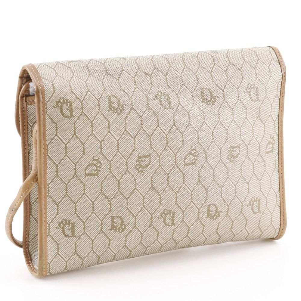 Dior Honeycomb Pattern Vintage Beige Shoulder Bag — view 3