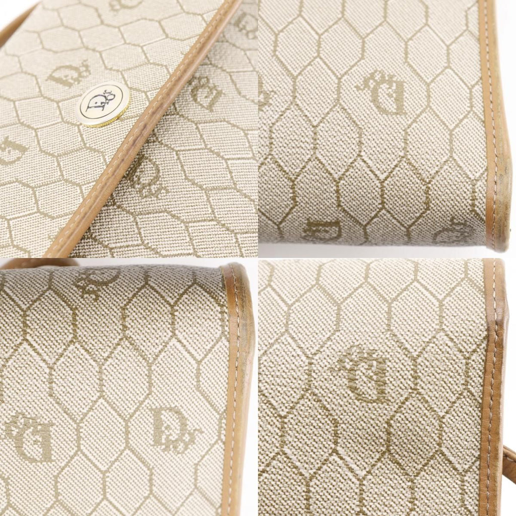 Dior Honeycomb Pattern Vintage Beige Shoulder Bag — view 8