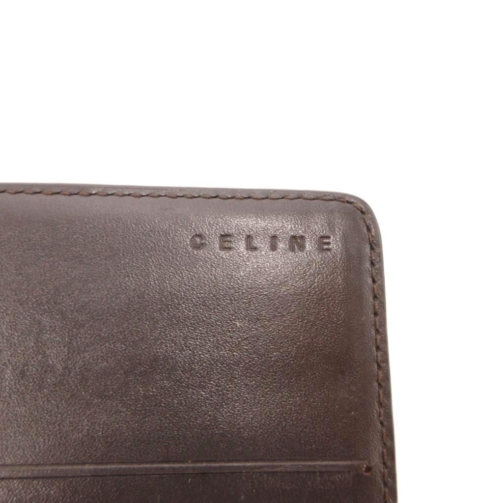 Celine Macadam Pattern Wallet Bifold Brown All Over Logo — view 6