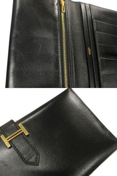 Hermes Classic Bearn Wallet Black Gold — view 7