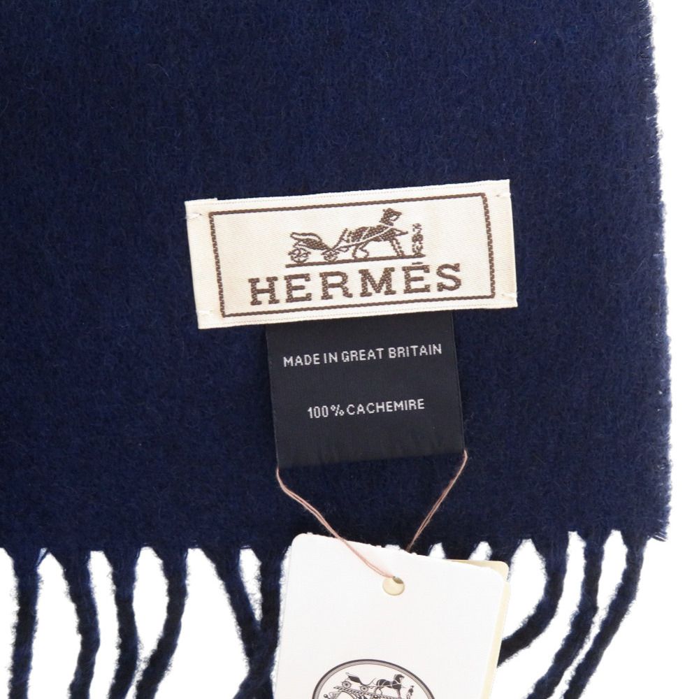 Hermes Rectoverso 01 Cashmere Marine Navy Scarf Ocean — view 6